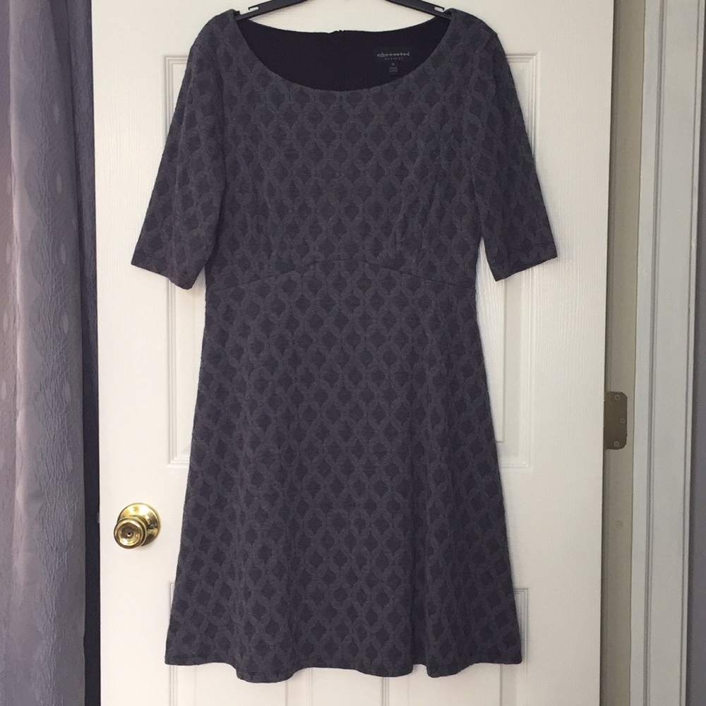 Connected Apparel Grey A-Line Midi Dress 12